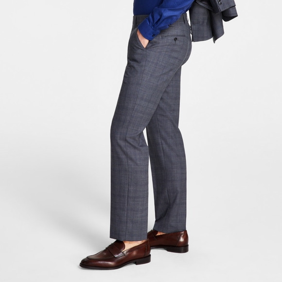 Michael Kors Men's Plaid Classic Wool-Blend Stretch Suit Pants grey 42x32 $190 - Picture 3 of 11